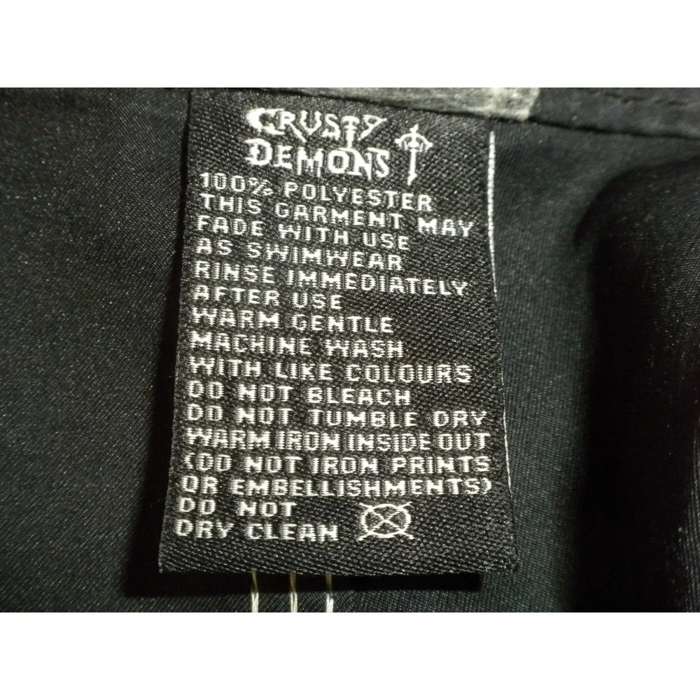 Crusty Demons Board Shorts 38 Black 90s Freestyle MotoX Metal Mulisha Streetwear